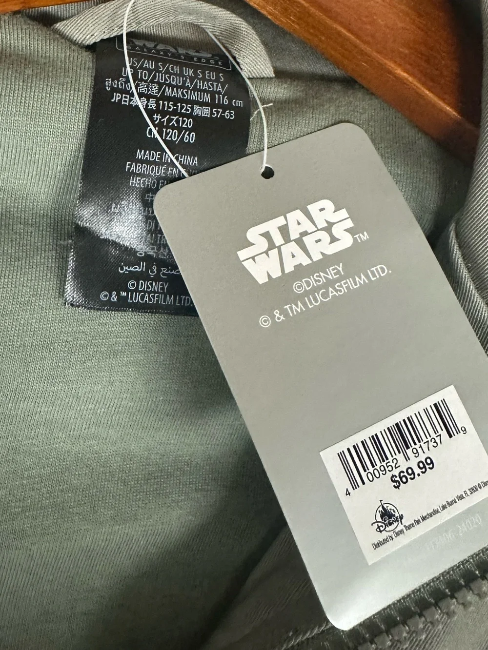 Kids Star Wars Olive Green Hooded Jacket with Logo Tag